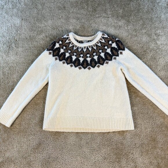 L.L. Bean Sweaters - L.L. Bean Women's Nordic Fair Isle Sweater 100% Lambs Wool Vintage Size Medium